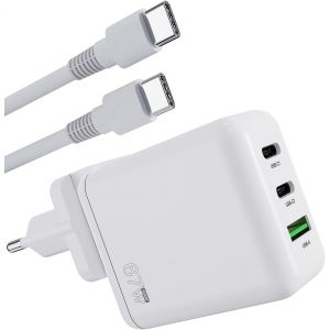 Chargeur D'Ordinateur Portable Usb C 67W Pour Macbook Air 2020/2019/2018/M1/M2/M3/M4, Mac Pro 13, 14, 15, 16 Pouces, Ipad Pro 12.9/11 Pouces, Avec C&acirc;ble Charge Usb C De 1,8 M - Neuf