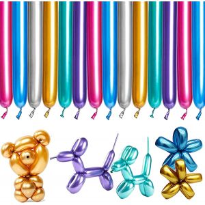 100 Pi&egrave;ces Ballon Long M&eacute;tallique 260Q &Agrave; Modeler Et Sculpter, Torsad&eacute; Magique Pour Bricolage, Anniversaire Enfant, F&ecirc;tes Et Mariages - Neuf