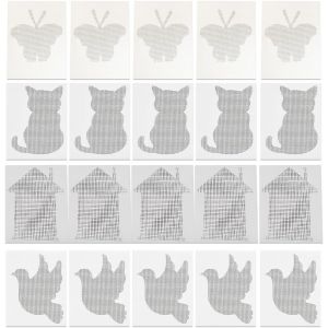 Sept-20 Pi&egrave;ces Kit R&eacute;paration Moustiquaire Autocollant, Quatre Formes, Pour R&eacute;parer Moustiquaires Et Moustiquaire Fenetre (Transparent) - Neuf