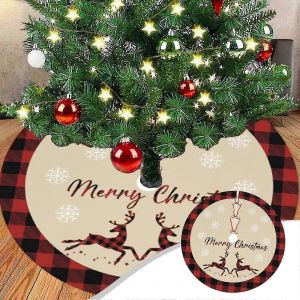 Jupe de sapin de No&euml;l, tapis de d&eacute;coration P&egrave;re No&euml;l pour les f&ecirc;tes de No&euml;l, id&eacute;al pour les f&ecirc;tes d'int&eacute;rieur, le Nouvel An, compatible avec les d&eacute;corations de No&euml;l - Neuf