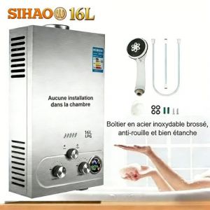 Chauffe-eau,16L,32KW-SIHAO-Chauffe-eau instantan&eacute;, garantie 1 an-Gris-inox304 - Neuf
