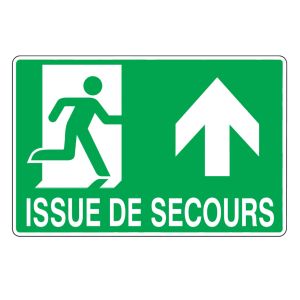 Plaque m&eacute;tal Issue de secours  Pictogramme &eacute;vacuation - Neuf