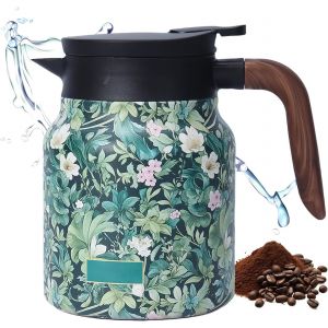 Letnerny-Th&eacute;i&egrave;re Vintage &Agrave; Motif Floral - 1000 Ml - Thermos - Avec Infuseur &Agrave; Th&eacute; - Avec Motif Floral Vintage - Pour La Maison, Appartement (Vert) - Neuf