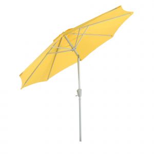 Parasol De Jardin &Oslash; 2,7 M Inclinable Protection Uv 50 Avec Manivelle Polyester Et Aluminium Jaune 04_0010810 - Neuf
