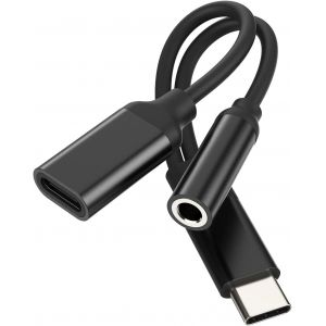 Thef-Adaptateur Usb C Jack Vers Ecouteur 3.5mm Cable(2en1)Casque Chargeur Écouteur Aux Audio Compatible Pour Samsung Apple Iphone15pro Max Plus Ipad Air Xiaomi Redmi Huawei Câble Adapter Voiture Auxi - Neuf