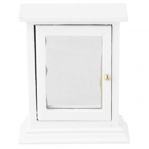 Meuble Miniature En Bois Avec Miroir, Meuble De Rangement Pour Maison De Poupee 1:12, Accessoire De Salle De Bain - Neuf