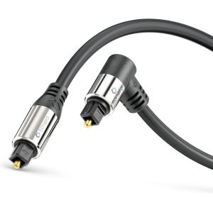 Câble audio optique 1x90° 1,5m - Neuf