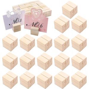 20 Pièces Porte Carte Bois Portemenu,Chevalet De Table,Pour Numéro De Table,Carte De Visite,Décoration De Fête,Photos,Mémo,Signe De Table D'anniversaire - Neuf