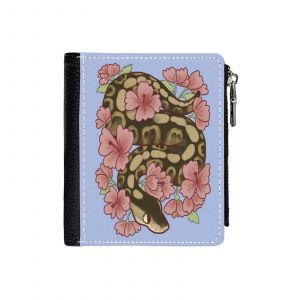 Portefeuille Python royal aux fleurs !_623 Compact en Simili-Cuir PU Porte-Cartes avec Fermeture Éclair Multi-Poches Unisexe Homme Femme Ad - Neuf