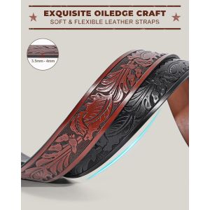 Tzf-Lot De 2 Sangles De Ceinture Occidentales En Cuir Pour Homme Et Femme, Cowboy, Cowgirl, Ceintures Pour Jeans, Cadeau Ceinture Sans Boucle - Neuf