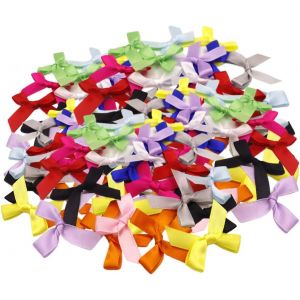 Kal-100 Pi&egrave;ces Mini Noeuds En Ruban De Satin, 4 Cm Petit Noeud De Ruban De Satin, Noeud Papillon En Ruban Multicolore, Pour Couture, Scrapbooking, D&eacute;coration De Mariage, Cartes - Neuf