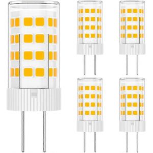 Ampoule Led G4, Ampoule Pour Hotte Aspirante Ac/Dc12, 5 W &Eacute;quivalent &Agrave; Une Ampoule Halog&egrave;ne De 50 W, Blanc Chaud 3000 K, Led Fluorescente 12 Volts Non Dimmable, Lot De 5 - Neuf