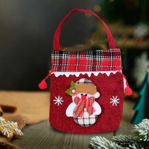 Cadeau de no&euml;l Poup&eacute;e Sacs, Flanelle de Petits Sacs compatibles avec le p&egrave;re no&euml;l Bonhomme de neige Cerf Poup&eacute;e de Stockage, en Bonneterie, Sac de Cadeau de No&euml;l - Neuf