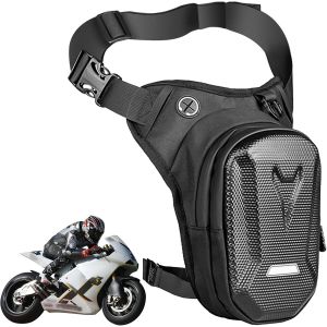 Sjzg-Sac De Jambe De Moto - &Eacute;tanche - &Agrave; Coque Rigide - Pour Homme Et Femme - Multipoches - Sac De Cuisse - Sac Banane De Moto - Sac De Jambe Pour La Randonn&eacute;e, L'&eacute;quitation, La P&ecirc;che (Noir) - Neuf
