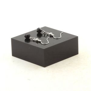 Boucles D'oreilles 1 Perle Hypersth&egrave;ne D'&eacute;gypte En Acier Inoxydable. Fabriqu&eacute; En France. - Neuf