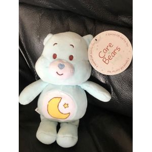 Doudou Peluche Bisounours Bleu Ciel Lune Jaune Et &Eacute;toiles Care Bears Baby 20cm - Neuf
