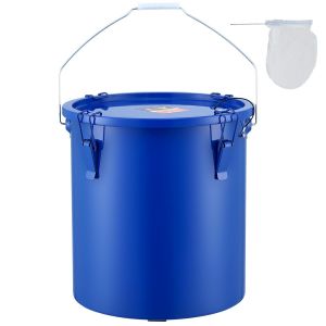 Mevronisshop-Collecte Huile Et Graisse Usag&eacute;es, 22,7 L, Fut De R&eacute;cup&eacute;ration D'huile Pour Friteuse En Acier Au Carbone, R&eacute;cipient D'huile Avec Couvercle, Pinces De Verrouillage, Sac Filtrant Pour Cuis - Neuf