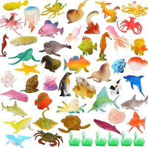Ocean Sea Animal,52 Pack assorti Mini vinyle en plastique Animal jouet ensemble,jouets réalistes sous le - Neuf