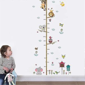 Animaux Singe &Eacute;l&eacute;phant Branches D'arbre Tableau De Hauteur Enfants Autocollants Muraux Amovibles Autocollants Muraux B&eacute;b&eacute; Cr&egrave;che Enfants Chambre &Agrave; Coucher D&eacute;coration Du Salon - Neuf