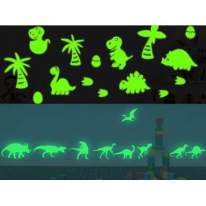 Stickers muraux dinosaures lumineux - Autocollants phosphorescents pour chambre d'enfant - Neuf