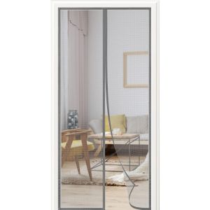 Moustiquaire Porte Fenetre Magnétique 90x210 cm,Rideau Anti Moustique Convient à Toutes les Tailles de Portes de Balcon,de Portes de Salon,de Portes Extérieures,de Portes Coulissantes,etc. Gris - Neuf