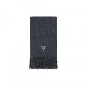 Écharpe Pour Homme En Cachemire 100 % Gris Prada - Neuf