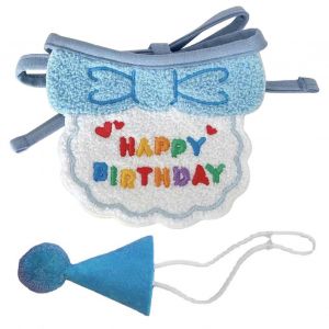 Chat Chien Bavoirs Et Chapeaux Mignon Dress Up Chapeaux Bavoir Dr&ocirc;le Photographie Accessoires Cadeau Pour F&ecirc;te D'anniversaire Bleu Bavoir Et Chapeau - Neuf