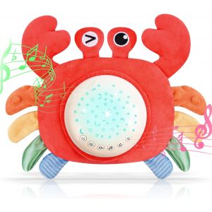 B&eacute;b&eacute; Peluche Apaisante, Veilleuse B&eacute;b&eacute; Musicale Et Lumineuse, Bruits Blancs, Rechargeable Peluche Crabe Projecteur, Pour Dormir Veilleuse&iquest;Cadeau De Naissance&iquest;Crabe&iquest; - Neuf