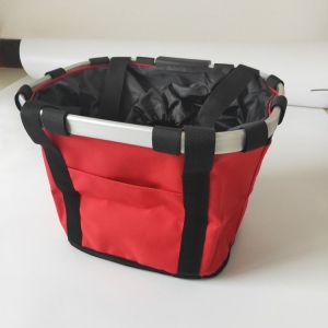 Panier De Vélo Amovible Pour Guidon, Panier Avant En Toile, Sac De Transport Pour Animaux De Compagnie En Alliage D'aluminium Pour Vtt, Pique-Nique, Courses, Petit Animal - Rouge - Neuf