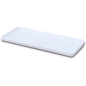Eryi-Petit Plateau Rectangulaire En Céramique Pour Salle De Bain, Rangement De Cosmétiques, Support Pour Mouchoirs Bougies Serviettes Plantes Bijoux Bague Vaisselle Parfums Blanc (Grand, 1 Paquet) - Neuf