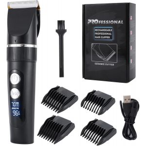 Tondeuse À Cheveux Professionnelle, Lame De Titane Turable, Digital Touch, Rasoir Avec Ecran Led, Tondeuse À Barbe Tondeuse De Précision Tondeuse À Poils Longs Imperméable À L'eau - Neuf