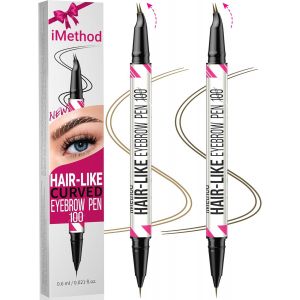 Stylo &Agrave; Sourcils Incurv&eacute; &iquest; Crayon &Agrave; Sourcils 2 En 1 &Agrave; Double Extr&eacute;mit&eacute; Avec Pointe Incurv&eacute;e Et Pointe Pinceau Pr&eacute;cise Pour Des Sourcils Naturels Qui Durent Toute La Journ&eacute;enoir Marron - Neuf