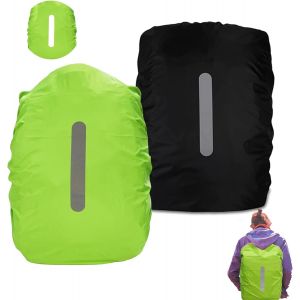 Jgd-Lot De 2 Housses De Pluie Pour Sac &Agrave; Dos, Sac &Agrave; Dos, Housse De Pluie, Sac &Agrave; Dos, Housse De Pluie, R&eacute;fl&eacute;chissante, Pour Sac &Agrave; Dos D'&eacute;cole, Protection Contre La Pluie Pour Sac &Agrave; Dos D'&eacute;cole, Protec - Neuf