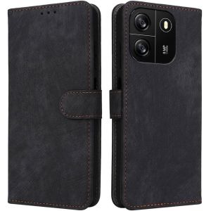 Mdy-Housse Pour Oscal Flat 1c/Blackview Wave 6c Etui, Rfid Protect Pu/Tpu Cuir Coque Magnétique Portefeuille, Noir - Neuf