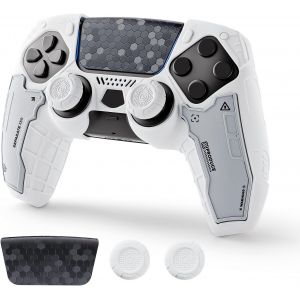 G.S.TAC Ensemble de coques de manette tactiques compatibles avec PS5, coque en silicone antid&eacute;rapante, compatible avec manette de PS5, 2 poign&eacute;es de pouce et 2 autocollants, compatible avec Monster - Neuf