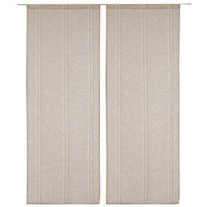 Paire De Petits Voilages En Lin Naturel 60x160 Cm - Neuf