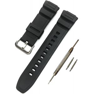Kal-16mm Resin Waterproof Replacement Watch Band/Men's Rubber Strap For Casio Mcw-100h Ws-220 Hdd-S100 - Neuf