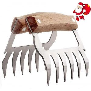Griffes De Viande En Acier Inoxydable Avec Poignées Griffes D'ours En Métal Déchiqueteuses De Viande Pour Porc Effiloché Bbq Griffe Alimentaire Outils De Barbecue Meilleurs Cadeaux Pour Les Hommes 2pc - Neuf