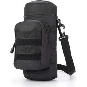 JGD-Molle Sac &agrave; bandouli&egrave;re pour bouteille d'eau avec pochette pour accessoires et bandouli&egrave;re amovible 25 x 10,9 cm - Neuf