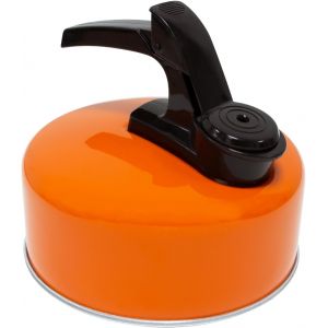 KALANKA-Bouilloire de camping en acier inoxydable | 1 Litre | Orange | Sifflement Bouilloire Th&eacute;i&egrave;re Cafeti&egrave;re Int&eacute;rieur Ext&eacute;rieur Camping Randonn&eacute;e Pique-nique - Neuf