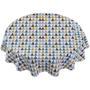 Nappe En Coton D&eacute;perlant Aspect Lin, Motif Lotus - Neuf