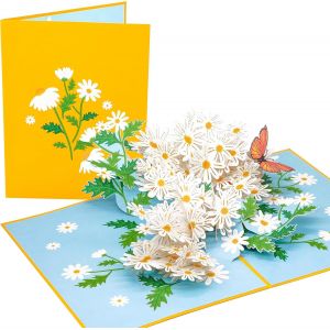 Checarzhn--No1-Daisy Flowers Carte Pop-Up Pour Fête Des Mères 3d Anniversaire De Mariage, Carte D'anniversaire Pop-Up De Remerciement, Félicitations, Saint-Valentin Pour Maman, Fille, Épouse, Grand-M - Neuf