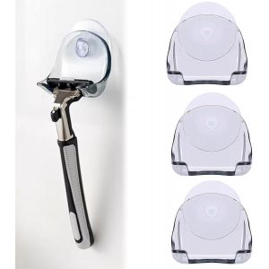 ERYI-3 X Porte Rasoir Douche, Support Rasoir Douche, Support Rasoir Avec Ventouse, Porte Rasoir, Porte Rasoir Douche Ventouse, Razor Holder For Shower, Support De Rasoir Douche En Pp, Gris, 5,2X4,2Cm - Neuf