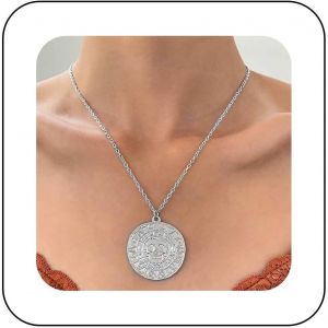 Kal-Collier Punk Avec Pendentif En Forme De Disque Collier Avec Pièce De Monnaie Tête De Mort Collier Pirates Des Caraïbes Collier Avec Pièce De Monnaie En Or Collier Avec Médaillon En Forme De - Neuf