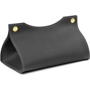 TIANYI-Boîte à Mouchoirs en Cuir,Distributeurs de mouchoirs Porte-Serviettes,Boîte à Mouchoirs de Style Nordique,Boîte à Mouchoirs Pliable pour la Maison,Distributeur De Mouchoirs en Papier (Noir) - Neuf