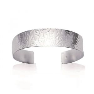 Bracelet Jonc Manchette - Bijouxia - Argent Massif Rhodi&eacute; 925/1000 - Diam&egrave;tre 5,8 Cm - Poids 14,20 G - Neuf