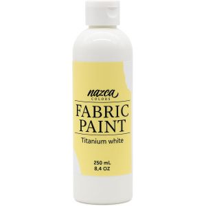 Kalanka-Peinture Textile Blanche 250ml - Peinture Acrylique Permanent Pour Tissu Et Cuir Id&eacute;al Pour Peindre V&ecirc;tements, T-Shirts, Chaussures, Jeans, Sacs, Basket - Grand Pouvoir Couvrant - Neuf