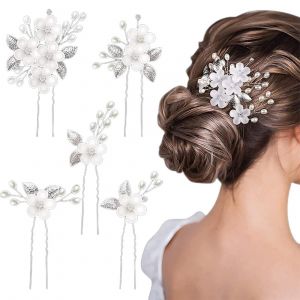 5 Pièces Épingle À Cheveux De Marriage Perle Pinces À Cheveux Strass Accessoires De Cheveux En Cristal De Fleur Pour Marriage Anniversaire Fête - Neuf