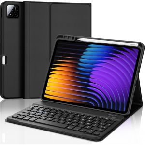 KAL-Coque Clavier Pour Xiaomi Pad 7 Pro 11,2"" 2024, Clavier Azerty Français Détachable Sans Fil Bluetooth Pour Xiaomi Pad 7/Xiaomi Pad 7 Pro 2024, Azerty - Neuf