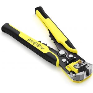 Pince à Dénuder 24-10 AW/ 34-3 Jauge/ 0.2-6 mm, Dromild Automatique de l'Outil de Dénudage de Fil, de 8 Pouces, Auto-ajustement, pince à Dénuder, 3 en 1 dénuder Pince pour dénuder, Coupe, Sertissage - Neuf